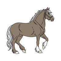 Percheron Horse Realistic Color Design vector
