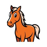 Bold Outline of Horse on White Background vector