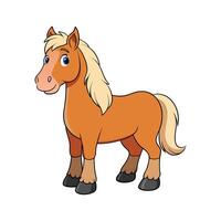 Norwegian Fjord Horse Realistic Color Design vector