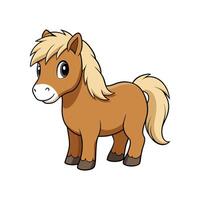 Shetland Pony Realistic Color Portrait vector