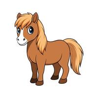 Realistic Shetland Pony Color Portrait vector