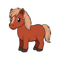 Shetland Pony Realistic Color Design vector
