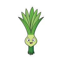 Vibrant Wild Leek Isolated on White vector