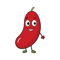 Vibrant Yardlong Red Bean Isolated on White vector