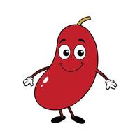 Bright Yardlong Red Bean on Clean Surface vector