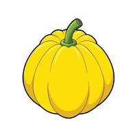 Fresh Yellow Pattypan Squash on White Background vector
