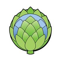 Gourmet Artichoke Globe Isolated On White vector