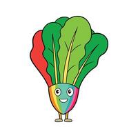 Nutritious Rainbow Chard Isolated For Cooking vector