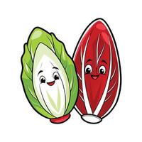Nutritious Red Radicchio Isolated For Cooking vector