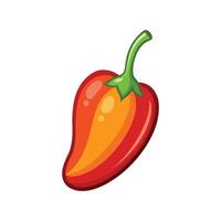 Isolated Habanero Chili Pepper Great For Meals vector