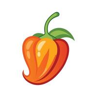 Nutritious Habanero Chili Pepper Isolated vector