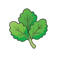 Isolated Green Mustard Leaves Great For Salads vector