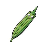 Clemson Spineless Okra Fresh Ideal For Cooking vector