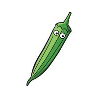 Nutritious Clemson Spineless Okra Isolated vector