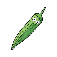 Isolated Clemson Spineless Okra Great For Salads vector