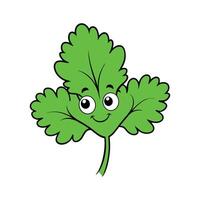Vibrant Curly Parsley on Pure Background vector