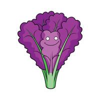 Fresh Purple Kale on Pure White Surface vector