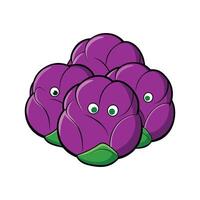 Bright Purple Brussels Sprouts on White vector