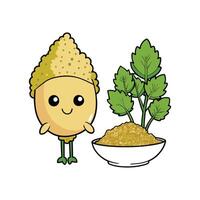 Bright Quinoa Greens on Clean White Surface vector