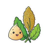 Fresh Quinoa Greens on White Background vector
