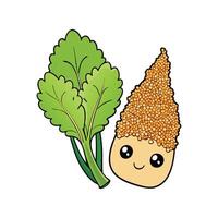 Vibrant Quinoa Greens on White Background vector