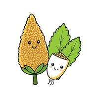 Quinoa Greens Isolated on Pure White Background vector