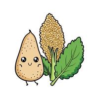 Bright Quinoa Greens on White Background vector