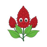 Red Amaranth Fresh Leaves on White Background vector