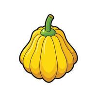 Bright Patty Pan Squash on Clean Surface vector