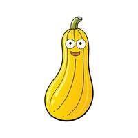 Bright Yellow Crookneck Squash on Clean Surface vector
