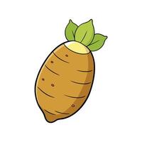 Bright Taro Root on Clean White Surface vector