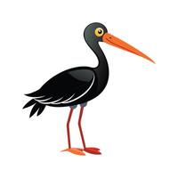 Charming Black Stork Design vector