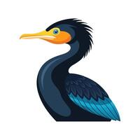 Elegant DoubleCrested Cormorant Bird Artwork vector