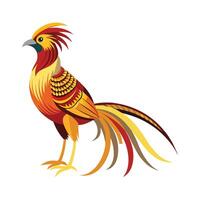 Charming Golden Pheasant Artwork vector