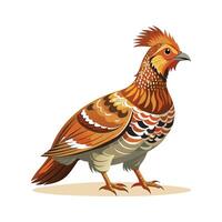 Stylish ruffed grouse character in nature vector