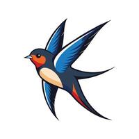 Artistic Representation of a Vibrant Swallow vector