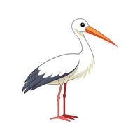 Artistic Representation of White Stork Bird vector