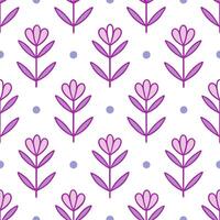 Whimsical watercolor heather seamless pattern with pastel splashes and drips on white vector