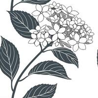 Rustic hydrangea seamless tiles pattern with dried hydrangea motifs and earthy blue tones ideal for country style kitchens Set 5 vector