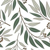 Rustic eucalyptus seamless tiles pattern with dried eucalyptus motifs and earthy green tones ideal for country style kitchens Set 5 vector