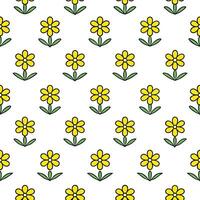 Minimalist Scandinavian buttercup seamless pattern with clean lines and muted colors on white Set 2 vector