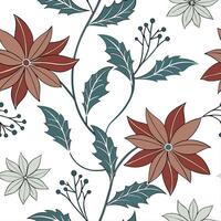 Minimalist poinsettia seamless tiles pattern with simple white petals and soft grey accents ideal for modern kitchens Set 8 vector