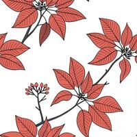 Minimalist poinsettia seamless tiles pattern with simple white petals and soft grey accents ideal for modern kitchens Set 4 vector
