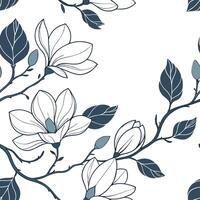 Industrial magnolia seamless tiles pattern with bold lines and metallic accents on white background ideal for modern lofts Set 4 vector