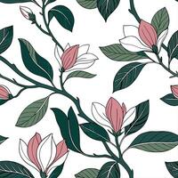 Industrial magnolia seamless tiles pattern with bold lines and metallic accents on white background ideal for modern lofts Set 6 vector