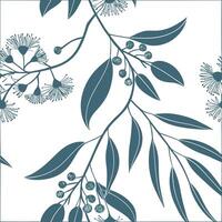 Industrial eucalyptus seamless tiles pattern with bold lines and metallic accents on white background ideal for modern lofts Set 10 vector