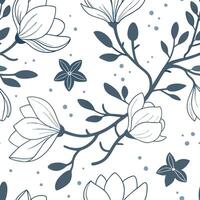 Industrial magnolia seamless tiles pattern with bold lines and metallic accents on white background ideal for modern lofts Set 3 vector