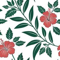 Industrial hibiscus seamless tiles pattern with bold lines and metallic accents on white background ideal for modern lofts Set 2 vector