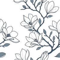 Industrial magnolia seamless tiles pattern with bold lines and metallic accents on white background ideal for modern lofts Set 2 vector