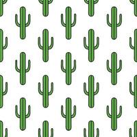 Industrial cactus seamless tiles pattern with bold lines and metallic accents on white background ideal for modern lofts Set 5 vector